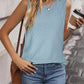 Eyelet Round Neck Tank