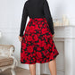 Plus Size Floral Surplice Neck Long Sleeve Dress