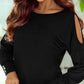 Cutout Round Neck Long Sleeve T-Shirt