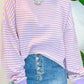 Striped Round Neck Long Sleeve Sweatshirt