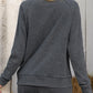 Shiny Round Neck Long Sleeve Sweatshirt