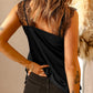 Eyelash Trim Spliced Lace Tank