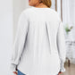 Plus Size Eyelet Notched Flounce Sleeve Blouse