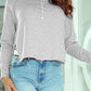 Buttoned Slit Long Sleeve Top