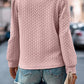 Texture Round Neck Long Sleeve Sweatshirt