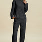 Double Take Full Size Texture Round Neck Long Sleeve Top and Pants Set