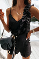 Ruffled V-Neck Cami Black