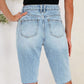 Distressed Pocketed Denim Shorts