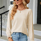 Round Neck Flounce Sleeve T-Shirt