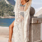 Openwork Slit V-Neck Half Sleeve Cover-Up