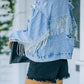 Distressed Fringe Denim Jacket