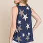 BOMBOM Star Print Waffle Knit Tank