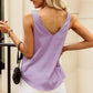 Solid V-Neck Wide Strap Tank