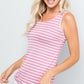 Celeste Full Size Backside Bow Tie Striped Tank