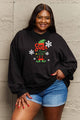 Simply Love Full Size Graphic Round Neck Sweatshirt Black