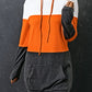 Color Block Drawstring Hooded Dress