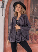 Tied Lace Detail Long Sleeve Cardigan Mauve