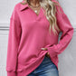 Collared Neck Dropped Shoulder Sweatshirt