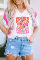Graphic V-Neck Half Sleeve T-Shirt White