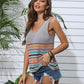 Striped V-Neck Knit Tank