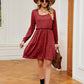 Square Neck Long Sleeve Dress