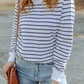 Striped Long Sleeve Round Neck Top