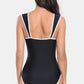 Contrast Trim Wide Strap One-Piece Swimwear