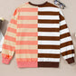 Striped Round Neck Long Sleeve Sweatshirt