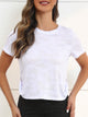 Ice Silk Mesh Round Neck Short Sleeve T-Shirt White