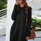 Round Neck Long Sleeve Mini Dress with Pockets