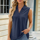 Eyelet Johnny Collar Tank