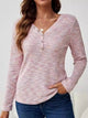 V-Neck Long Sleeve T-Shirt Dusty Pink