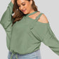 Plus Size Cold-Shoulder Tied Top