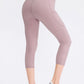 Wide Waistband Cropped Active Leggings with Pockets