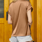 Boat Neck Short Sleeve Blouse