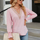 V-Neck Flounce Sleeve Blouse