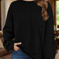 Full Size Texture Round Neck Long Sleeve Sweatshirt