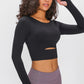 Long Sleeve Cropped Top With Sports Strap