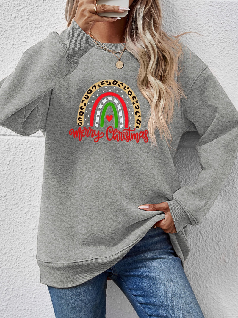 MERRY CHRISTMAS Graphic Sweatshirt Charcoal