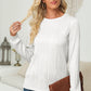 Textured Round Neck Long Sleeve Blouse