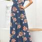 Printed Round Neck Short Sleeve Maxi Dress