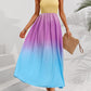 Color Block Tie Shoulder Smocked Maxi Dress