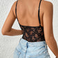 Perfee Lace V-Neck Spaghetti Strap Bodysuit