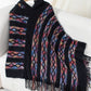 Fringe Contrast Hooded Poncho