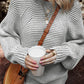 Textured Striped Round Neck Long Sleeve Top