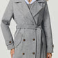 Collared Neck Long Sleeve Longline Coat