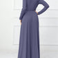 Pocketed Surplice Long Sleeve Maxi Dress