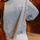 Rhinestone Detail Button Up Denim Jacket