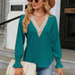 V-Neck Flounce Sleeve Blouse