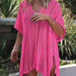 Cutout V-Neck Cover-Up with Tassel